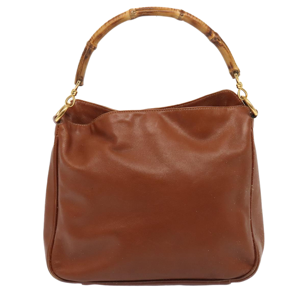 GUCCI Bamboo Hand Bag Leather Brown Gold 001 2404 6380 ep5472