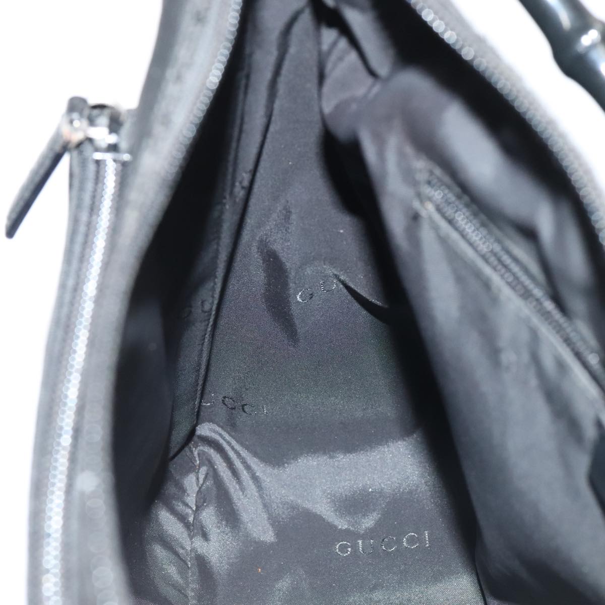 GUCCI Hand Bag Nylon 2way Black Silver 000 0509 ep5500