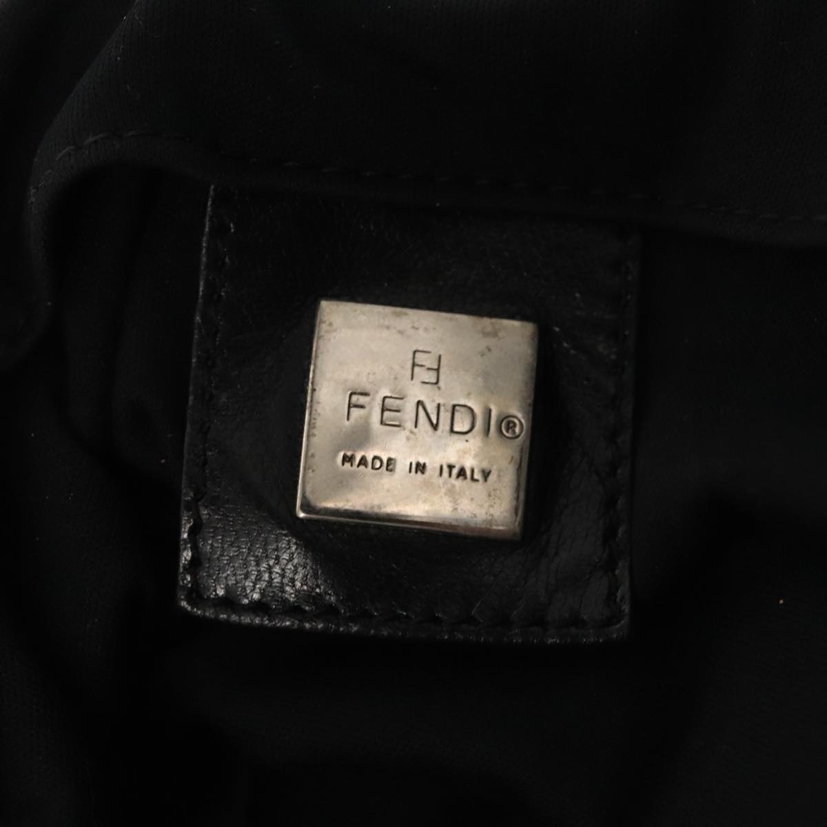 FENDI Tote Bag Nylon Black Silver ep5506