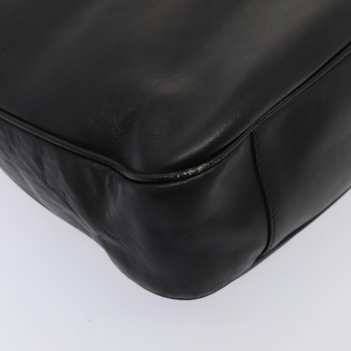 GUCCI Bamboo Shoulder Bag Leather 2way Black Gold 001 1998 1577 ep5534