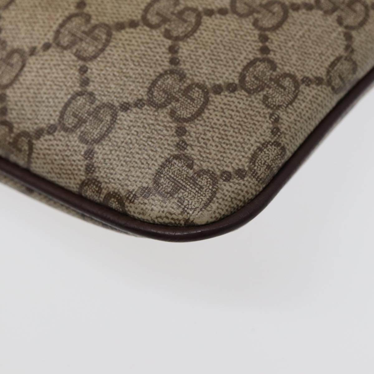 GUCCI GG Supreme Web Sherry Line Shoulder Bag PVC Beige 904 02 047 ep5542
