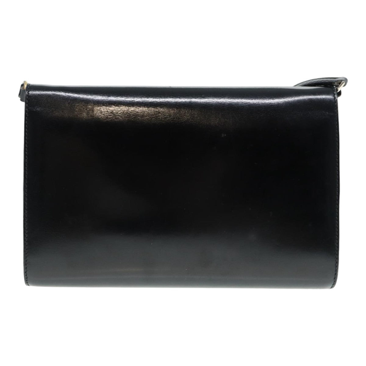 GUCCI Shoulder Bag Leather Black Gold ep5586