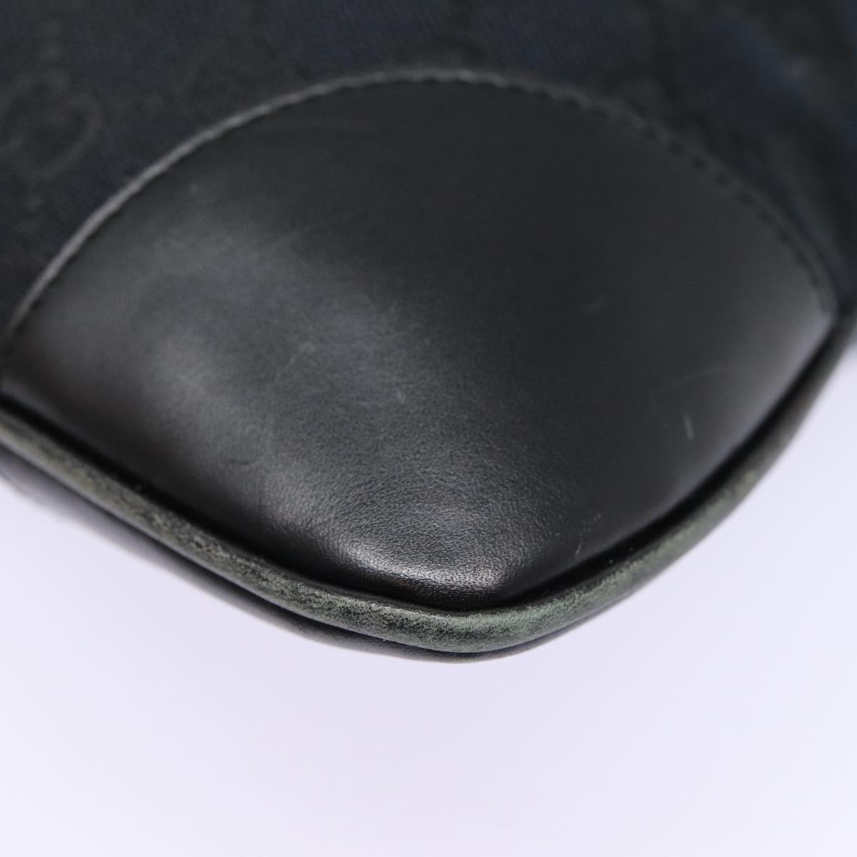 GUCCI GG Canvas Sherry Line Hand Bag Black Silver 001 4057 ep5588