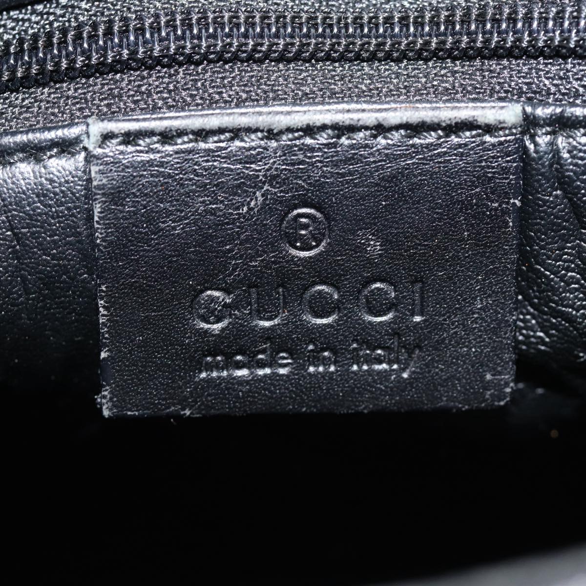 GUCCI GG Canvas Sherry Line Hand Bag Black Silver 001 4057 ep5588