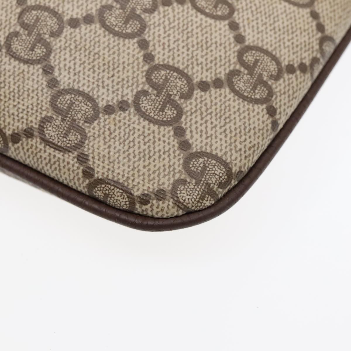 GUCCI GG Supreme Web Sherry Line Shoulder Bag PVC Beige Gold ep5594