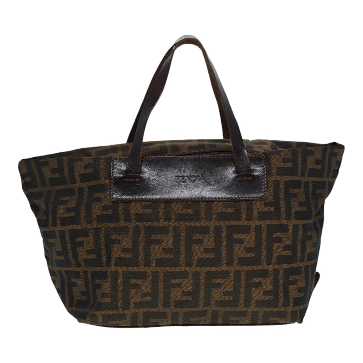 FENDI Zucca Canvas Hand Bag Brown Black ep5621