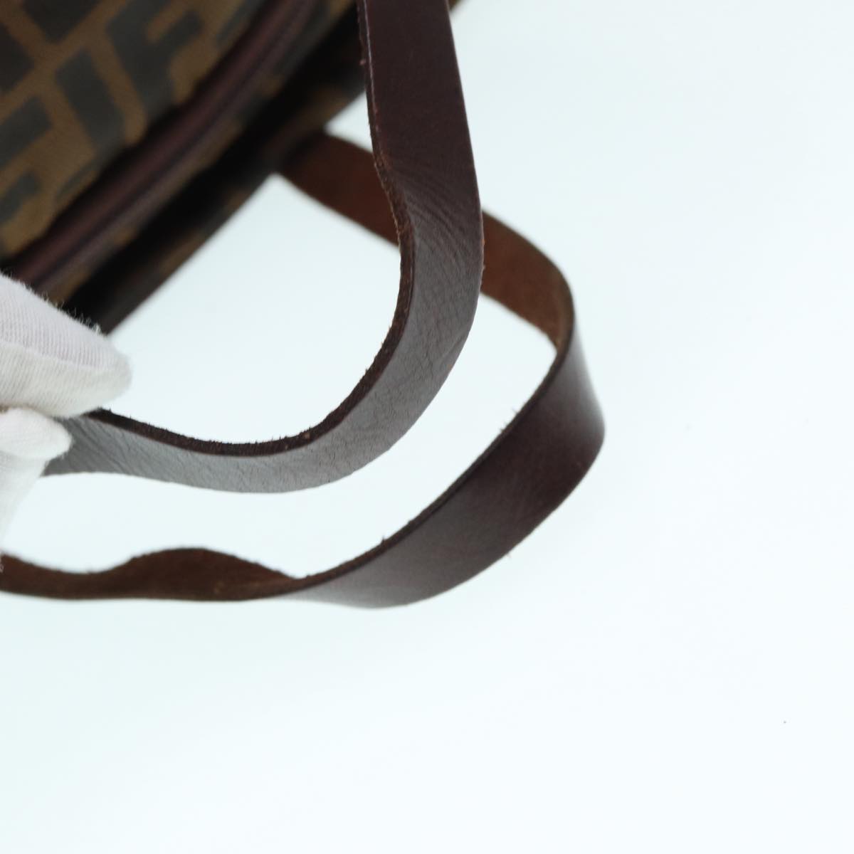 FENDI Zucca Canvas Hand Bag Brown Black ep5621