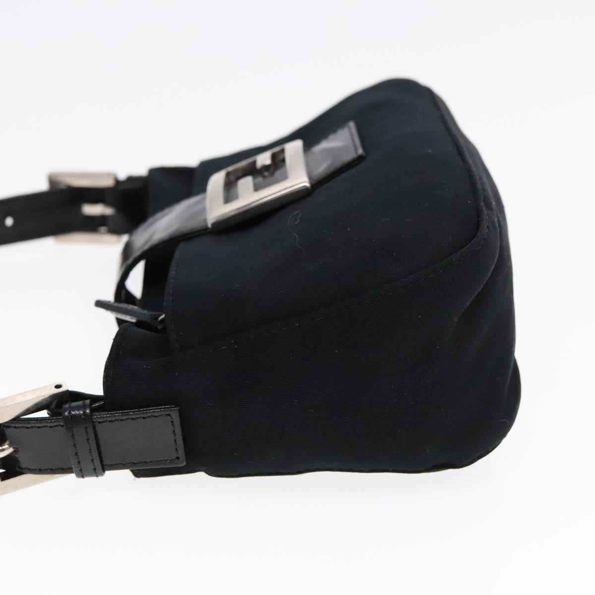 FENDI Shoulder Bag Nylon Black Silver ep5624