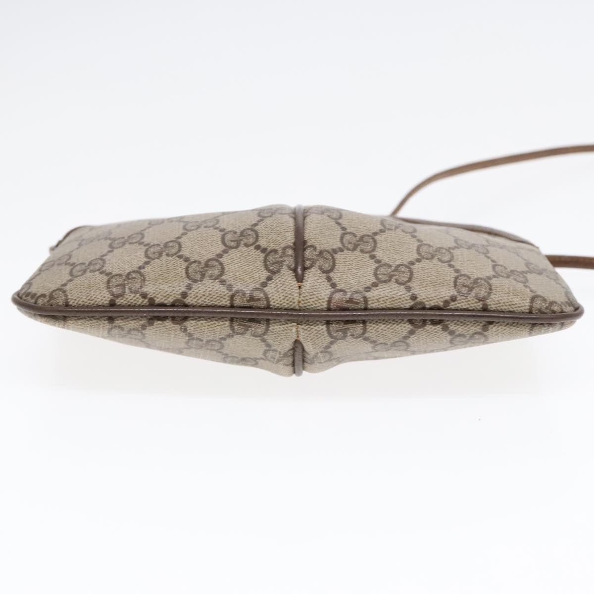GUCCI GG Supreme Web Sherry Line Shoulder Bag PVC Beige Gold ep5636