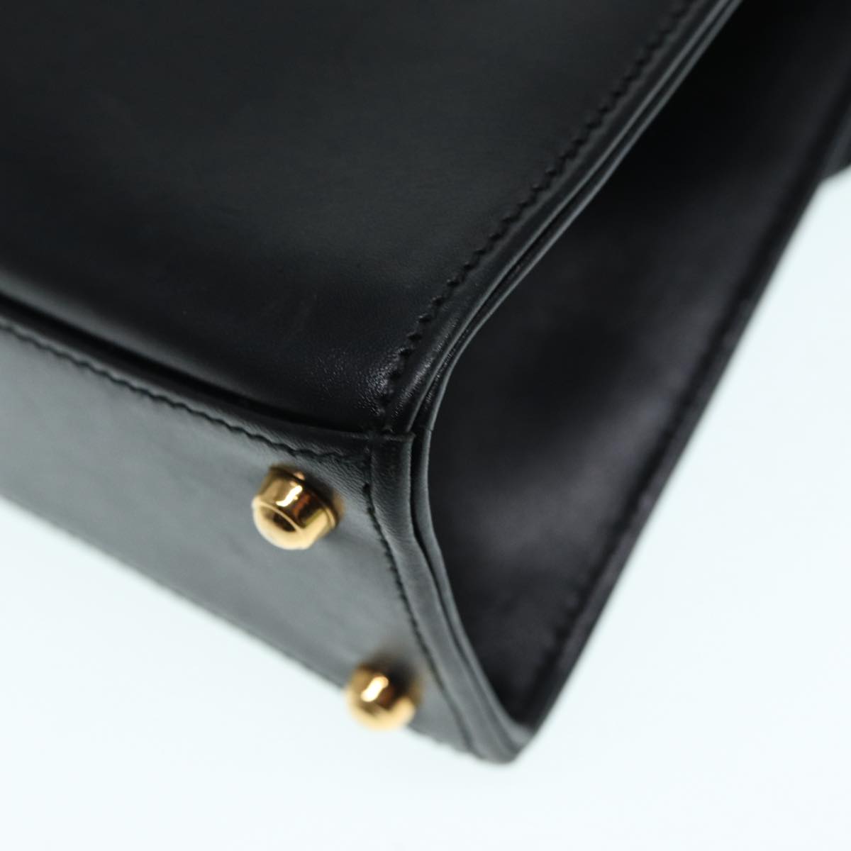GUCCI Hand Bag Leather 2way Gold Black 000 406 0238 ep5648