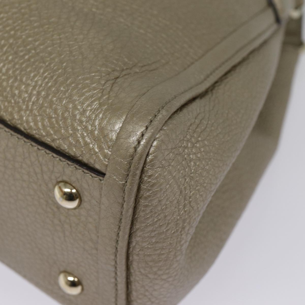 GUCCI Hand Bag Leather Gold Tone Gold 336751 ep5652