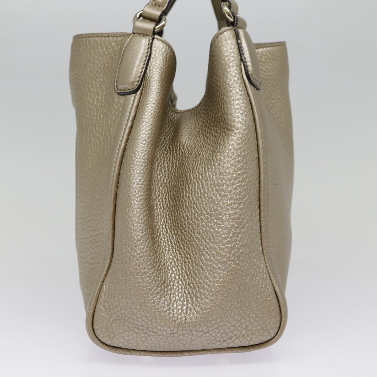 GUCCI Hand Bag Leather Gold Tone Gold 336751 ep5652