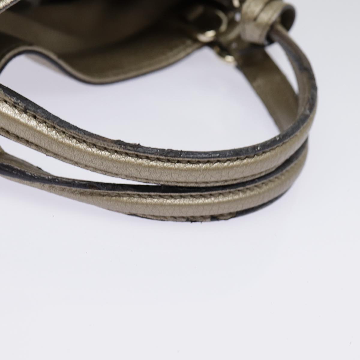 GUCCI Hand Bag Leather Gold Tone Gold 336751 ep5652