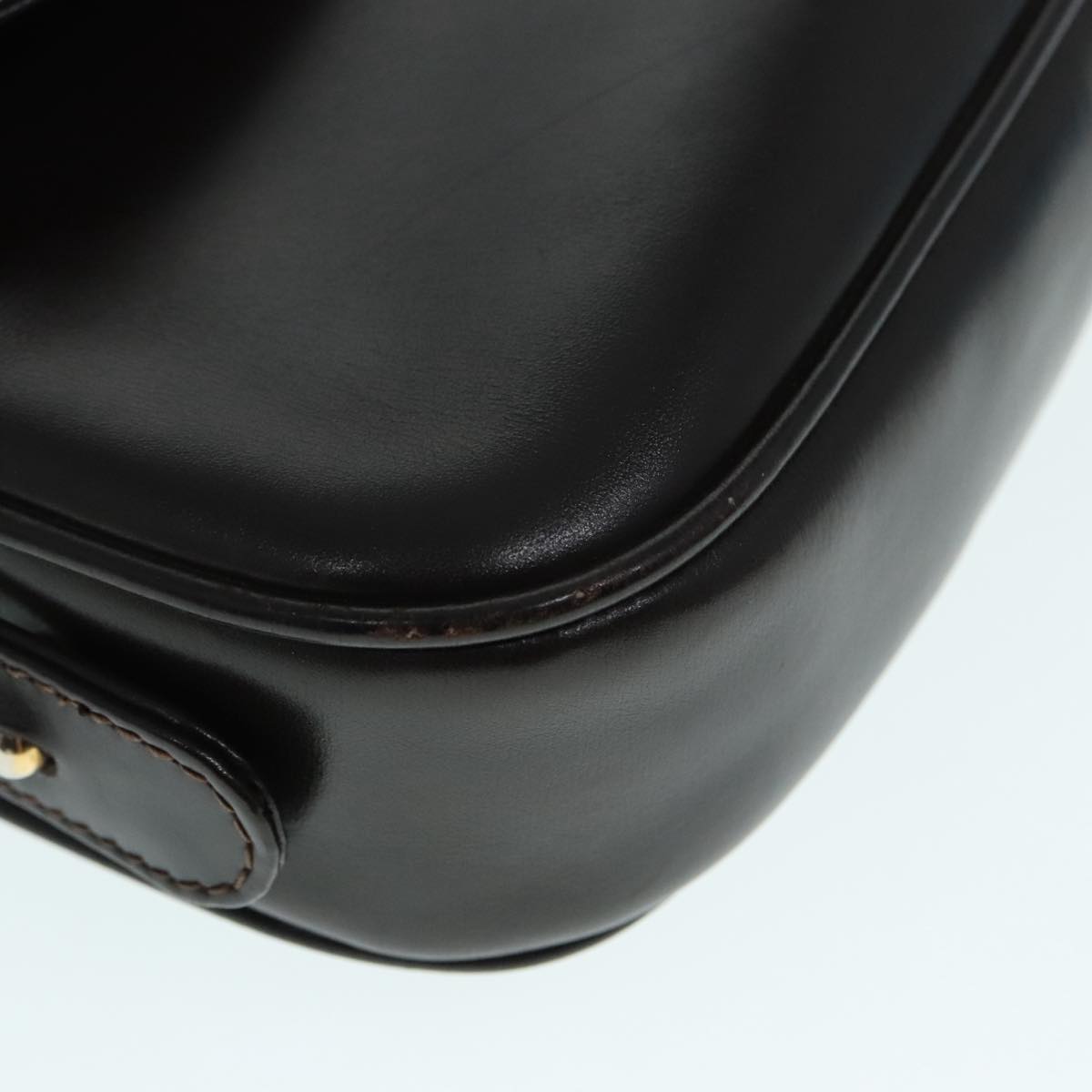 GUCCI Shoulder Bag Leather Brown Silver ep5673
