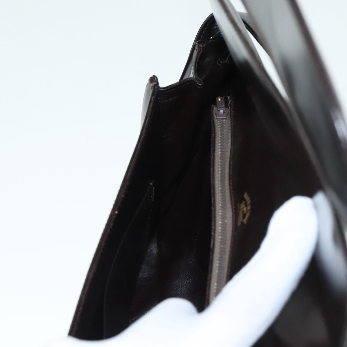 GUCCI Shoulder Bag Leather Brown Silver ep5673