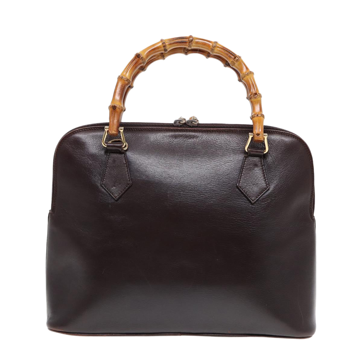 GUCCI Bamboo Hand Bag Leather Brown Gold 000 0289 ep5679