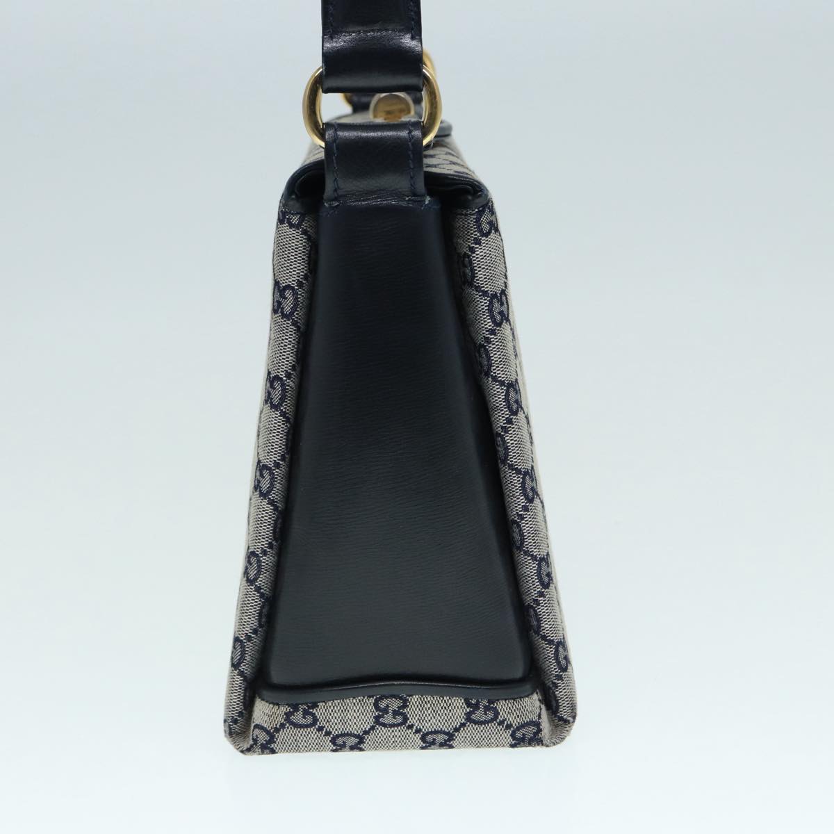 GUCCI GG Canvas Hand Bag Navy Gold ep5687