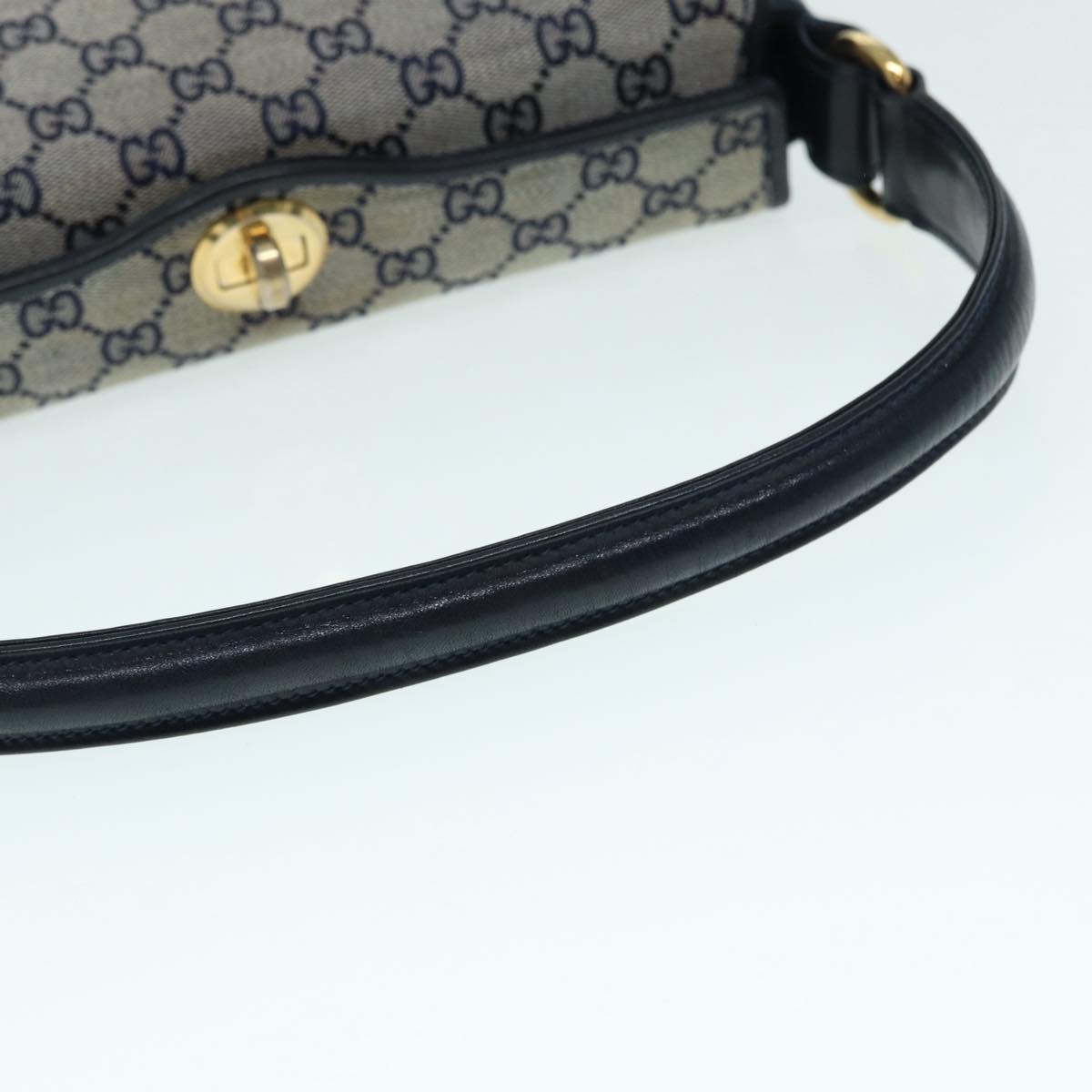 GUCCI GG Canvas Hand Bag Navy Gold ep5687