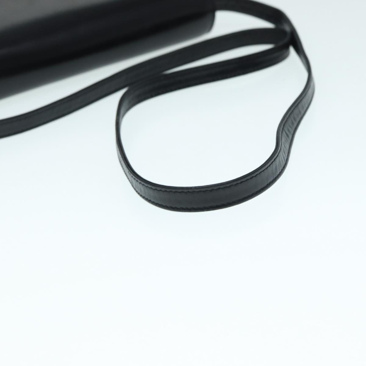 GUCCI Shoulder Bag Leather Black Gold ep5691