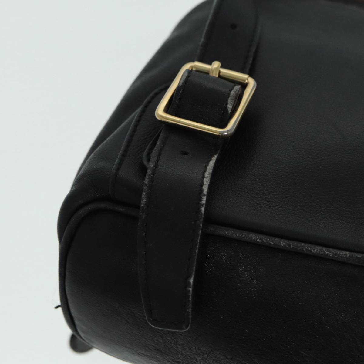 GUCCI Bamboo Backpack Leather Black Gold 003 2034 0030 ep5694