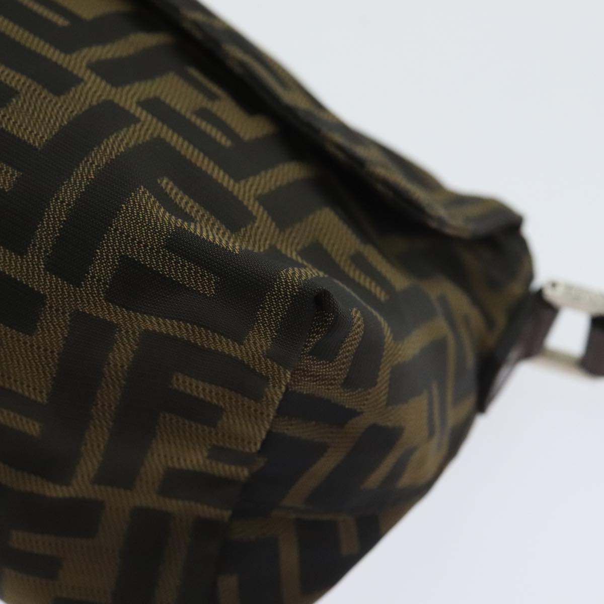 FENDI Zucca Canvas Shoulder Bag Brown Black Gold ep5867
