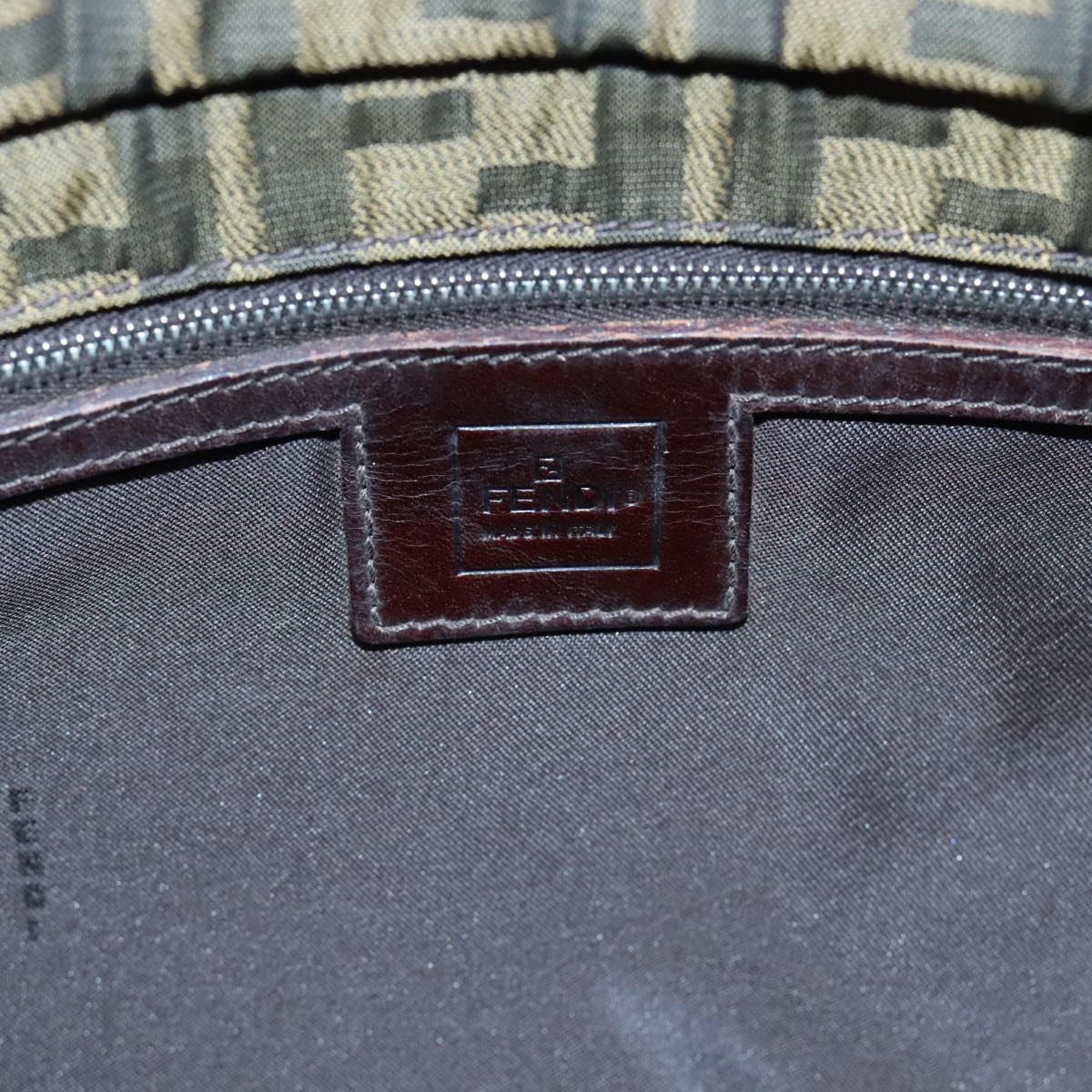FENDI Zucca Canvas Shoulder Bag Brown Black Gold ep5867