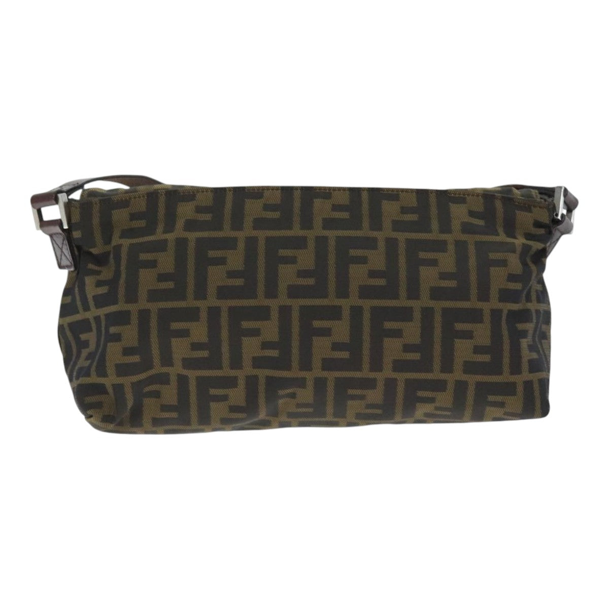 FENDI Zucca Canvas Shoulder Bag Brown Black Gold ep5867