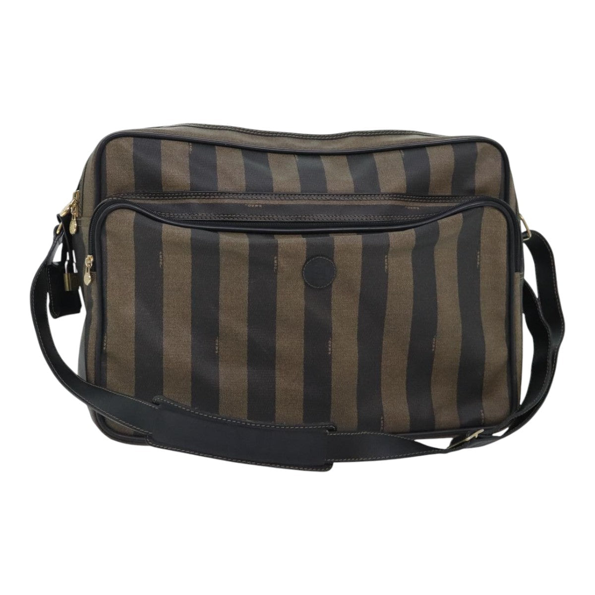 FENDI Pecan Canvas Shoulder Bag Coated Canvas Brown ep5905