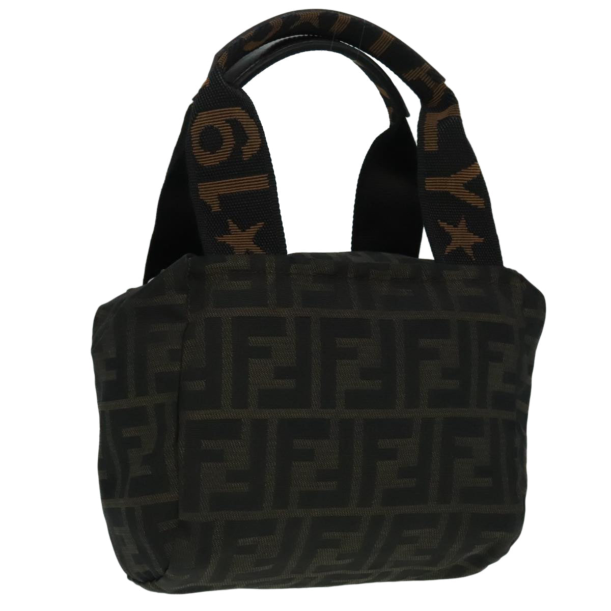 FENDI Zucca Canvas Hand Bag Brown Black ep5977