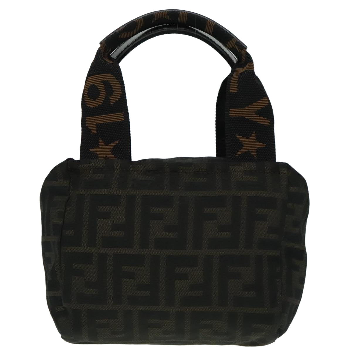 FENDI Zucca Canvas Hand Bag Brown Black ep5977