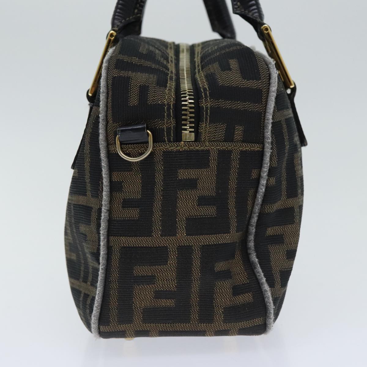 FENDI Zucca Canvas Hand Bag Brown Black ep5979