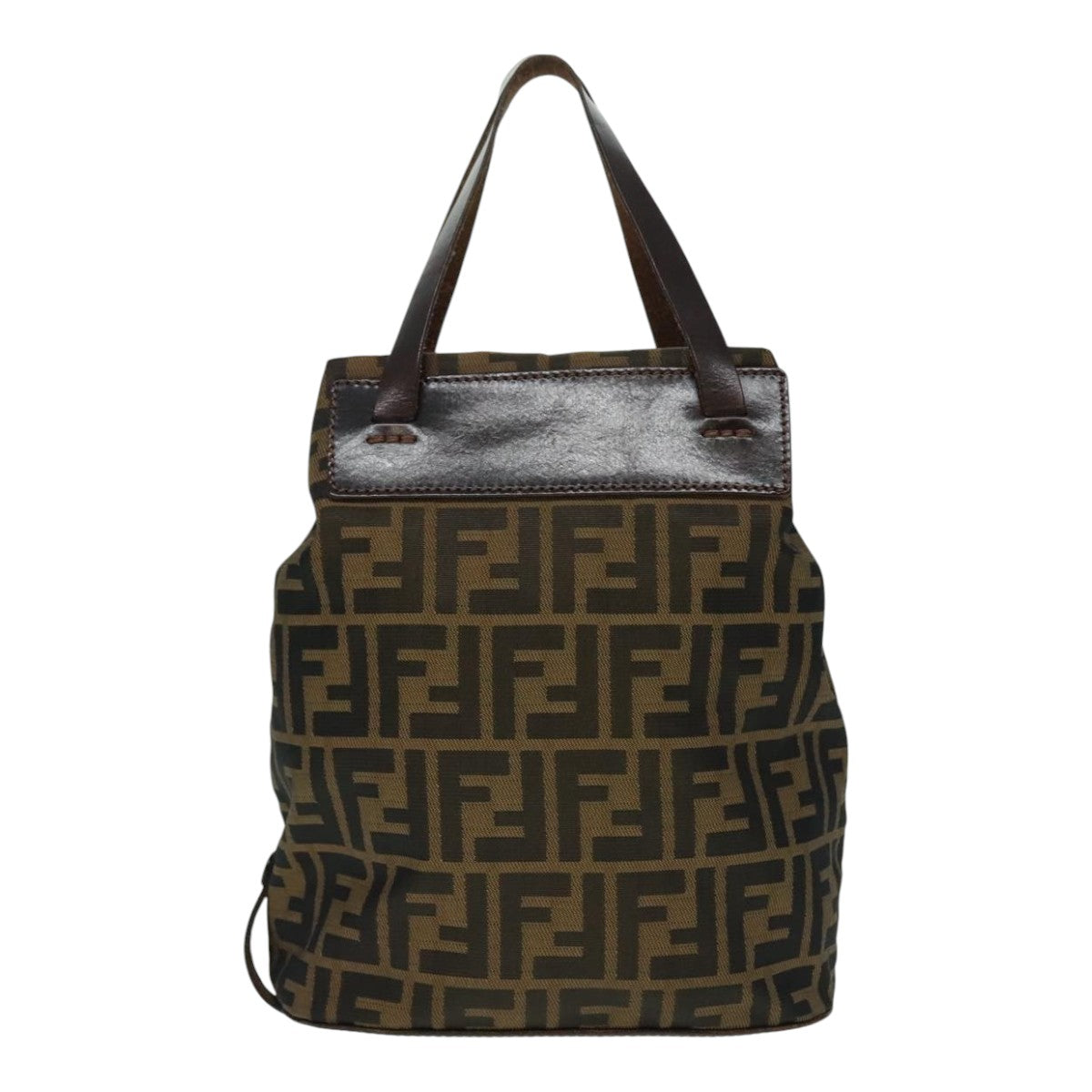 FENDI Zucca Canvas Hand Bag Brown Black ep6007