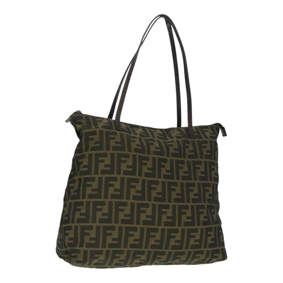 FENDI Zucca Canvas Tote Bag Brown Black Silver ep6014