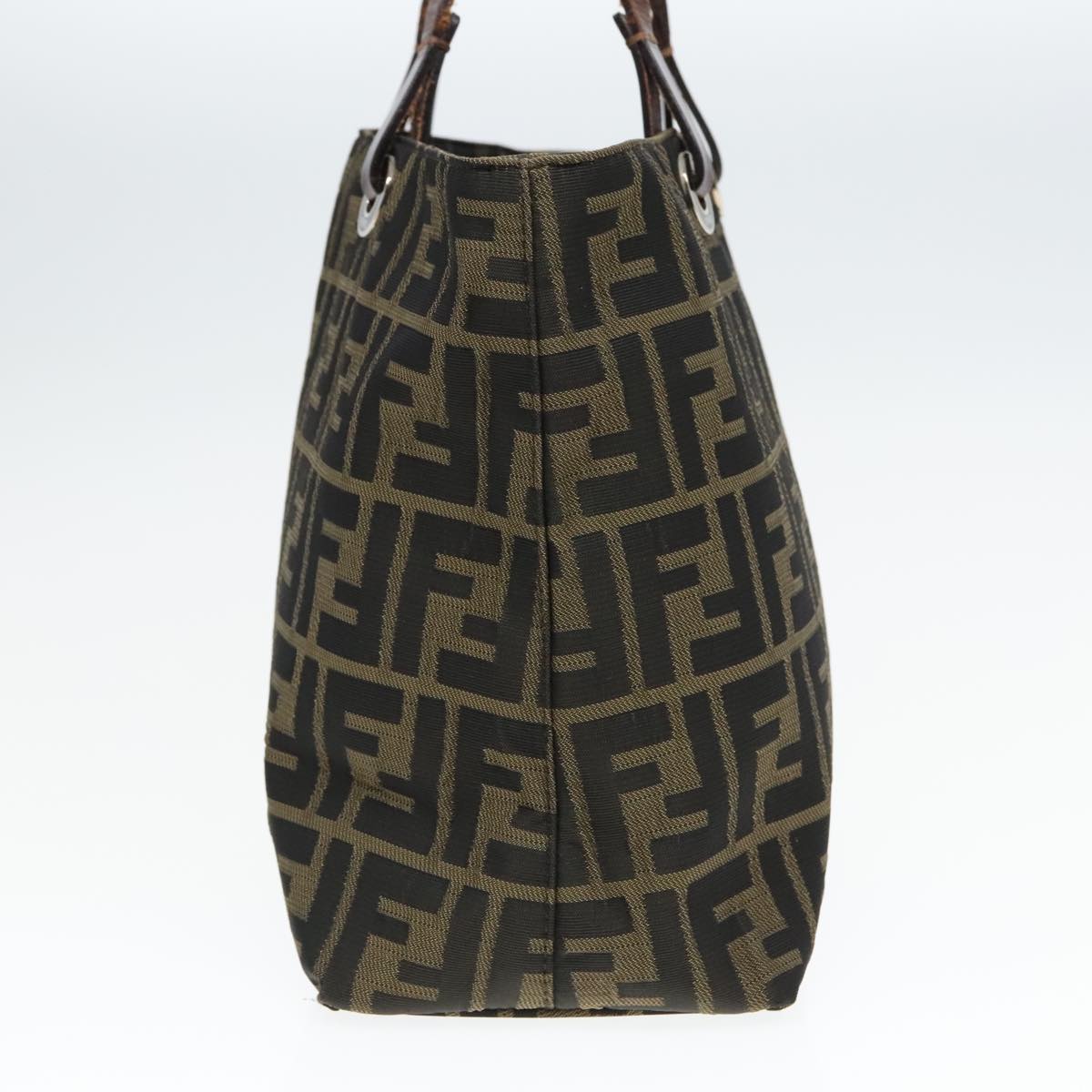 FENDI Zucca Canvas Tote Bag Brown Silver ep6043