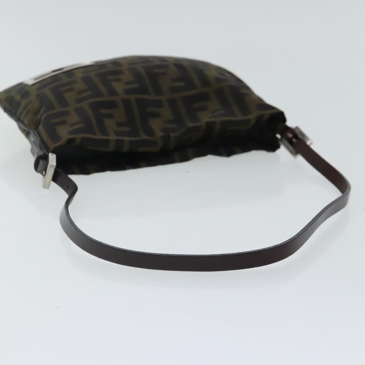 FENDI Zucca Canvas Hand Bag Brown Black Silver ep6060