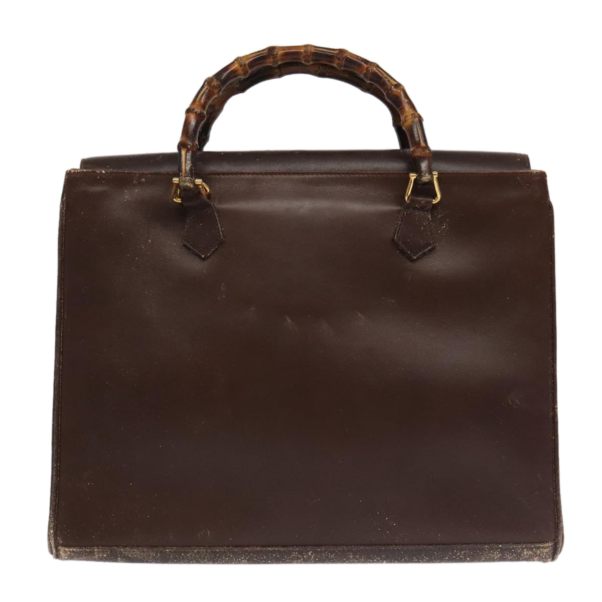 GUCCI Bamboo Hand Bag Leather 2way Brown Gold 002 123 0322 ep6061