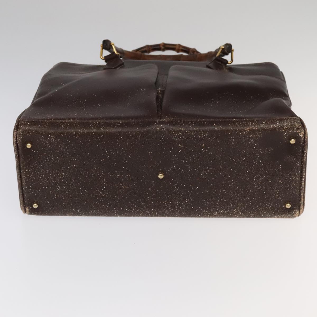 GUCCI Bamboo Hand Bag Leather 2way Brown Gold 002 123 0322 ep6061
