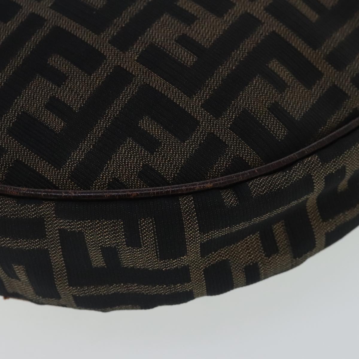 FENDI Zucca Canvas Shoulder Bag Black Brown gold ep6131
