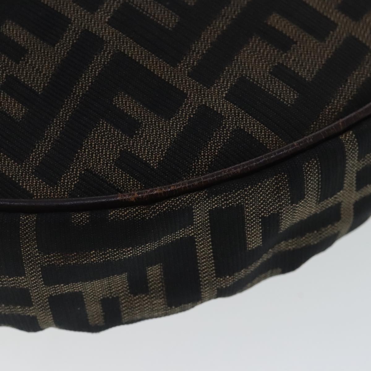 FENDI Zucca Canvas Shoulder Bag Black Brown gold ep6131