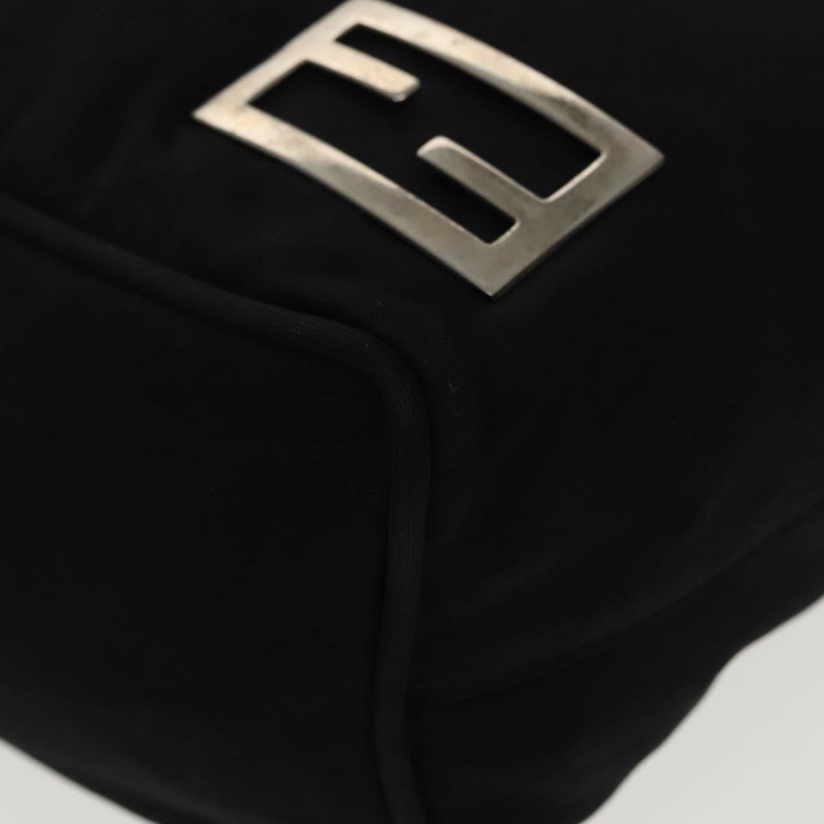 FENDI Hand Bag Nylon Black Silver ep6150