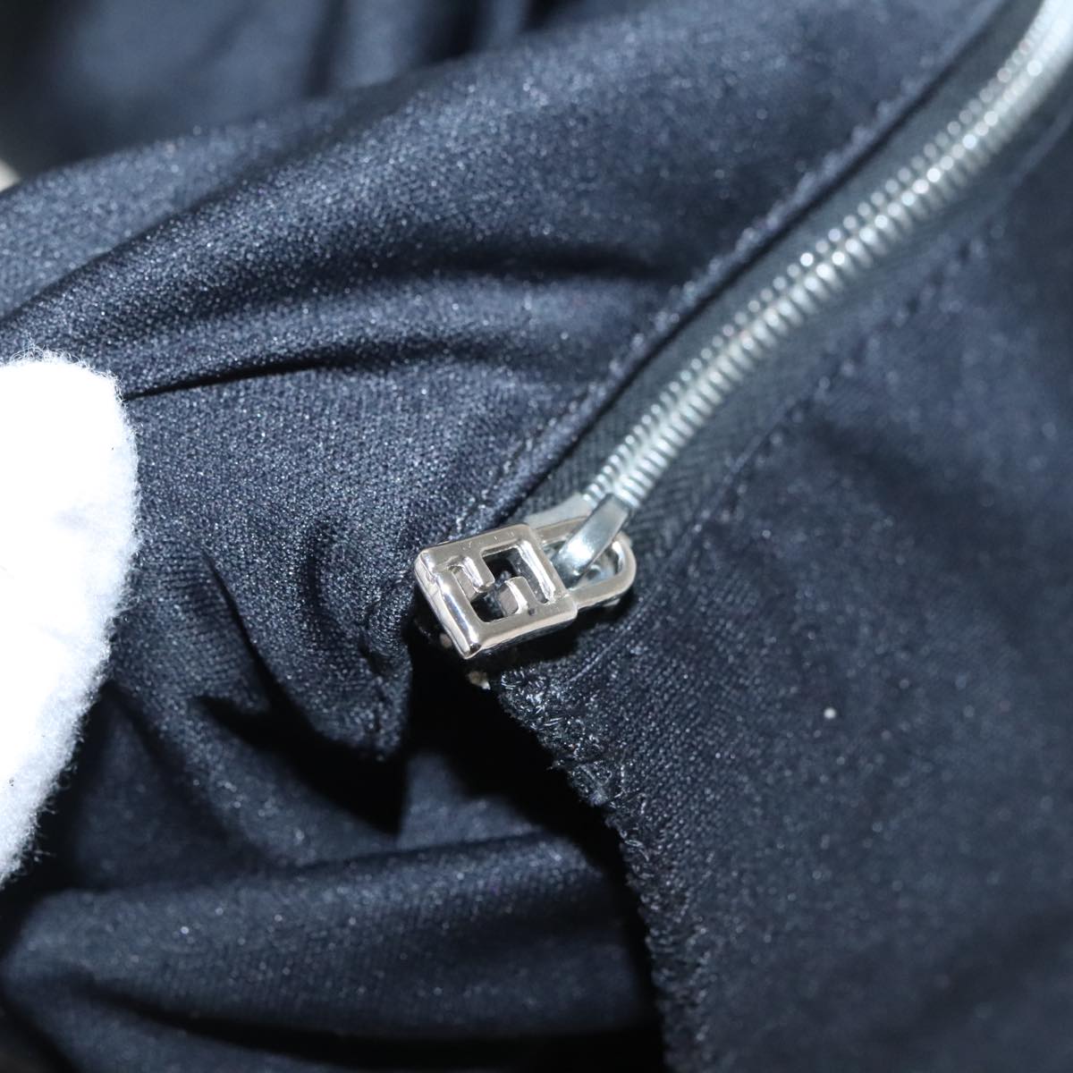 FENDI Hand Bag Nylon Black Silver ep6150