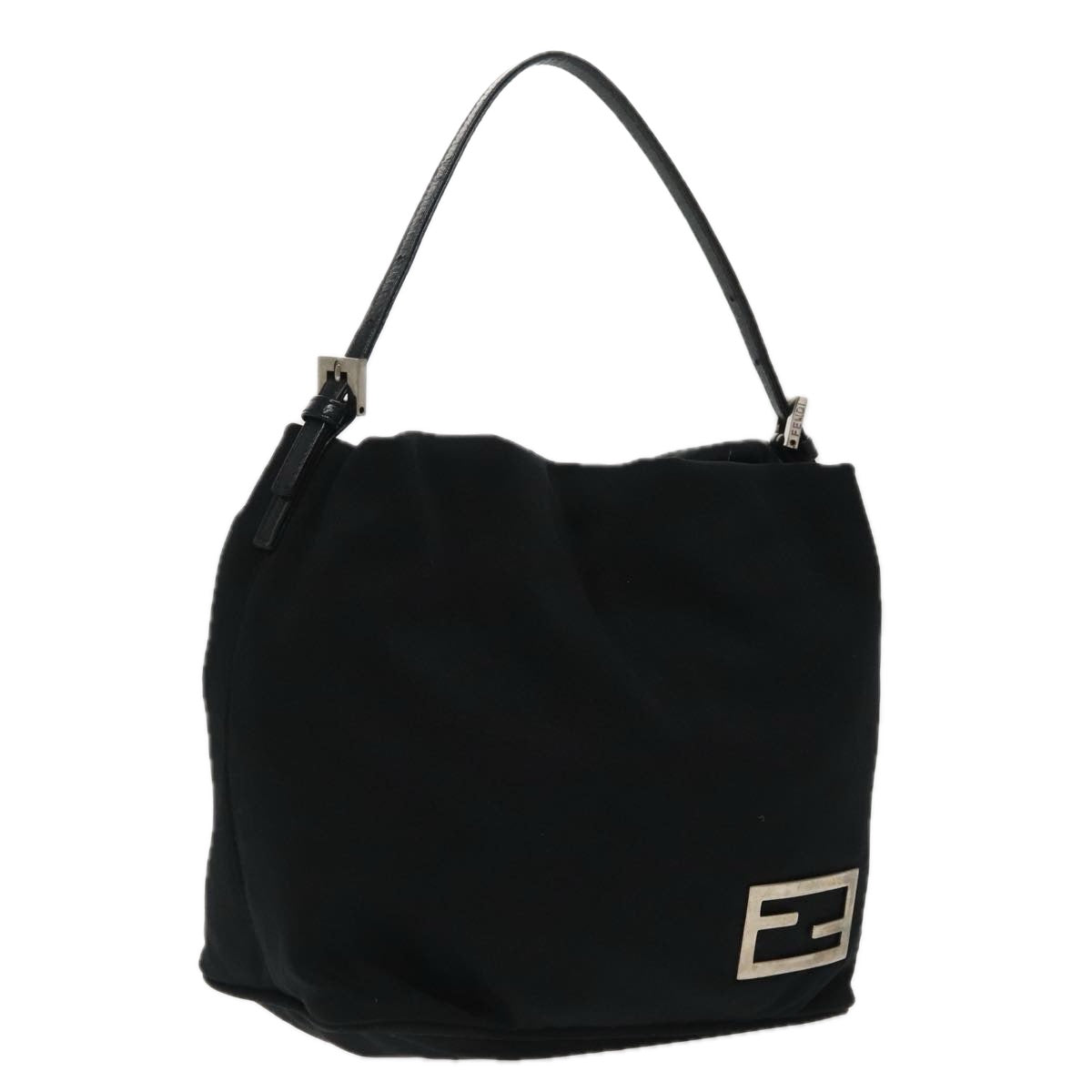 FENDI Hand Bag Nylon Black Silver ep6150