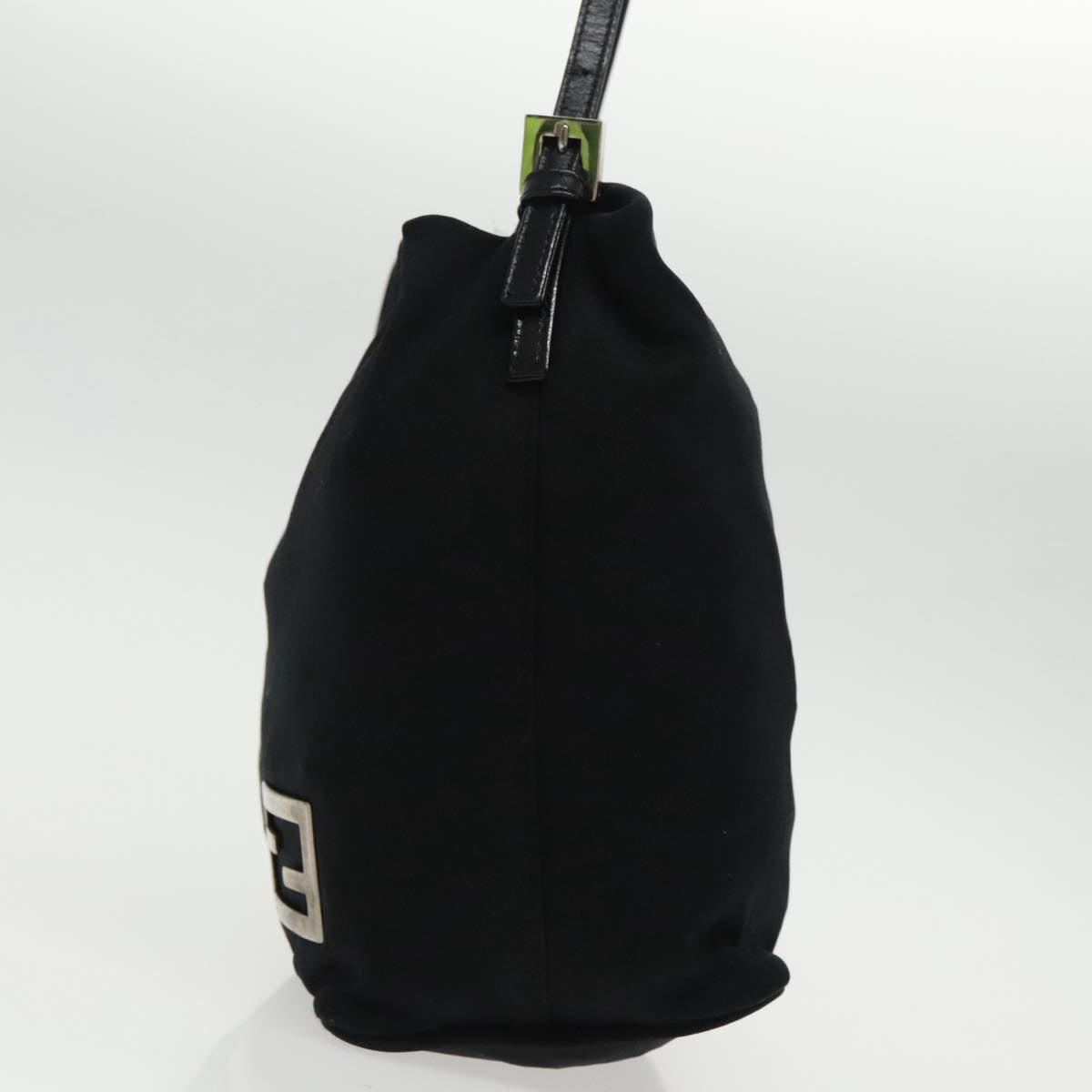 FENDI Hand Bag Nylon Black Silver ep6150