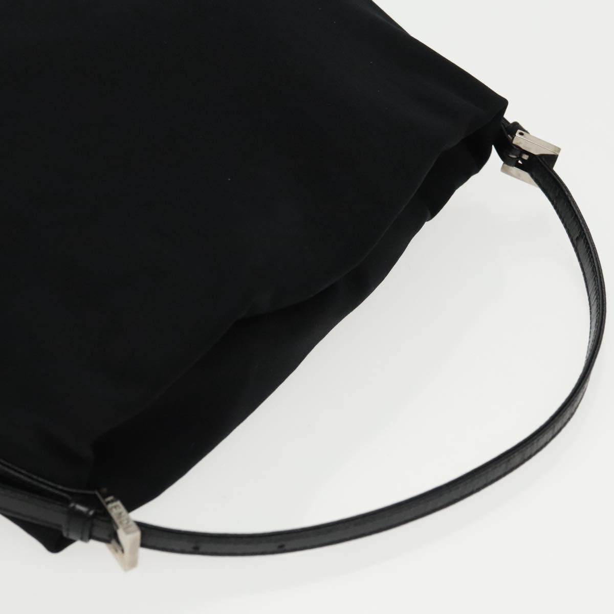FENDI Hand Bag Nylon Black Silver ep6150