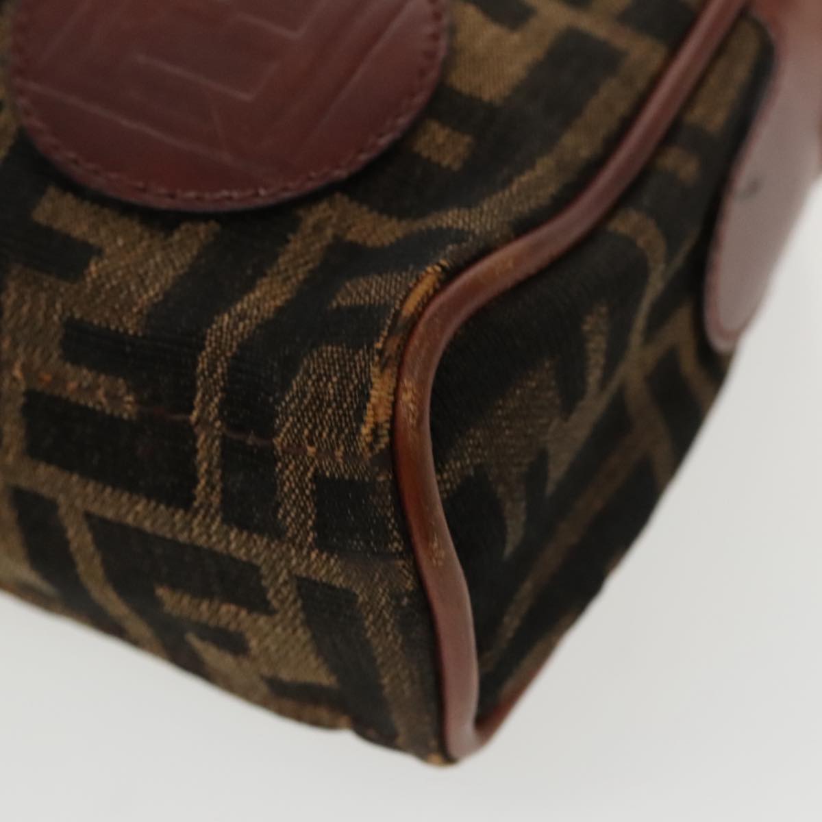 FENDI Zucca Canvas Shoulder Bag Vintage Black Brown ep6165