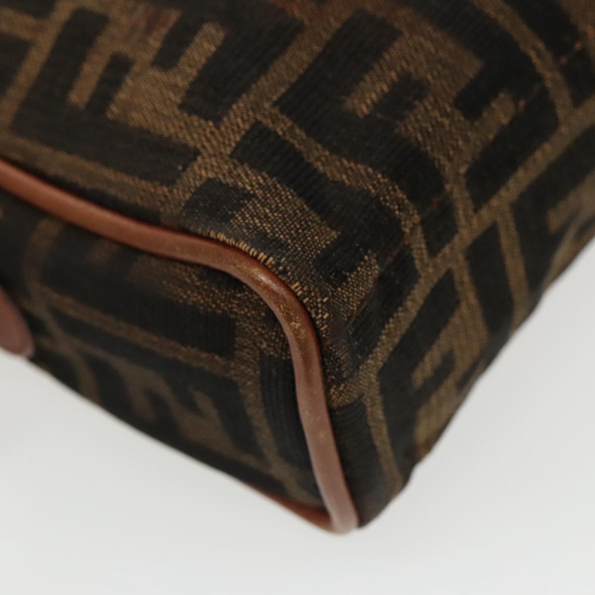FENDI Zucca Canvas Shoulder Bag Vintage Black Brown ep6165