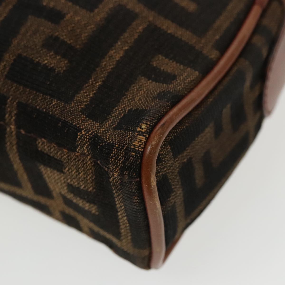 FENDI Zucca Canvas Shoulder Bag Vintage Black Brown ep6165