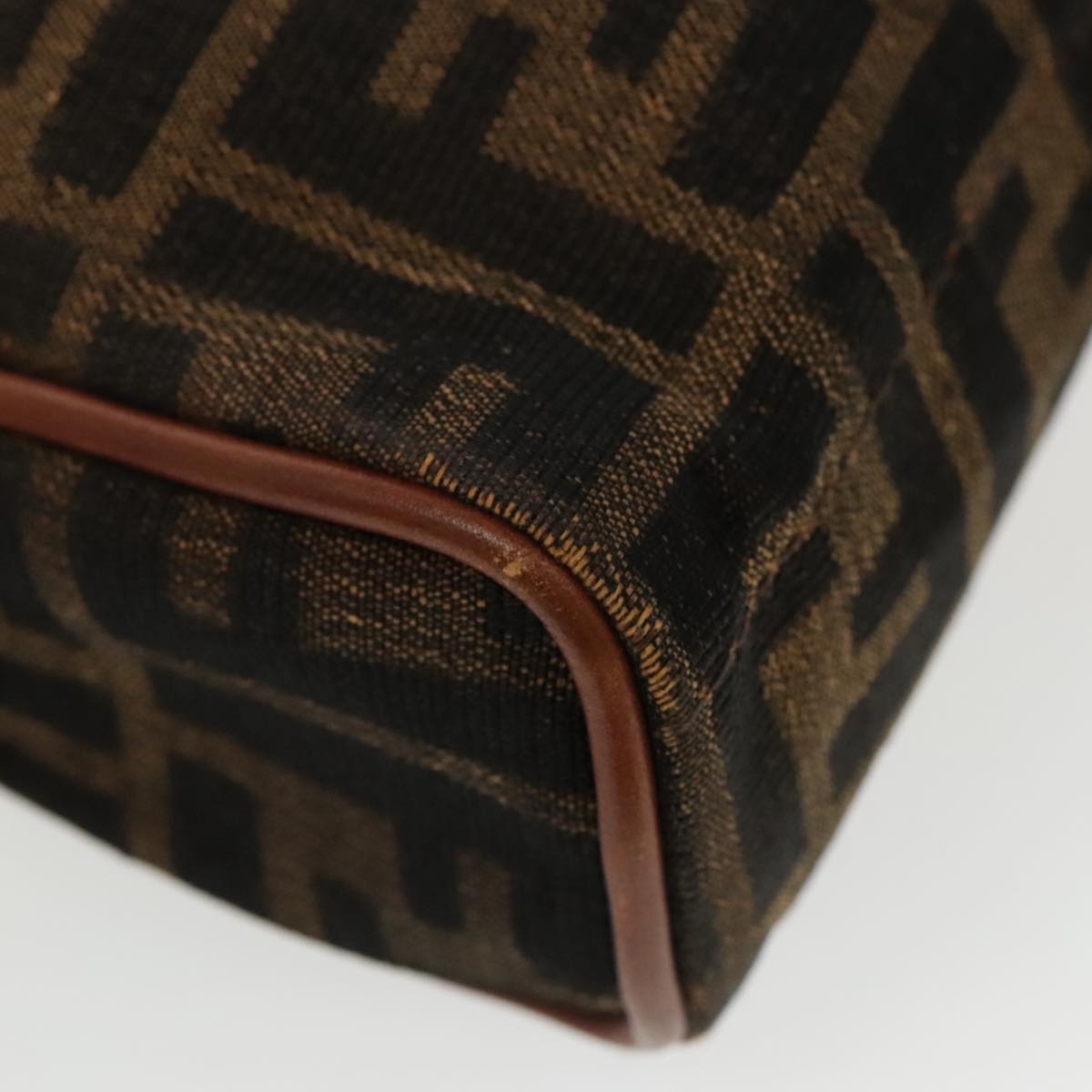 FENDI Zucca Canvas Shoulder Bag Vintage Black Brown ep6165