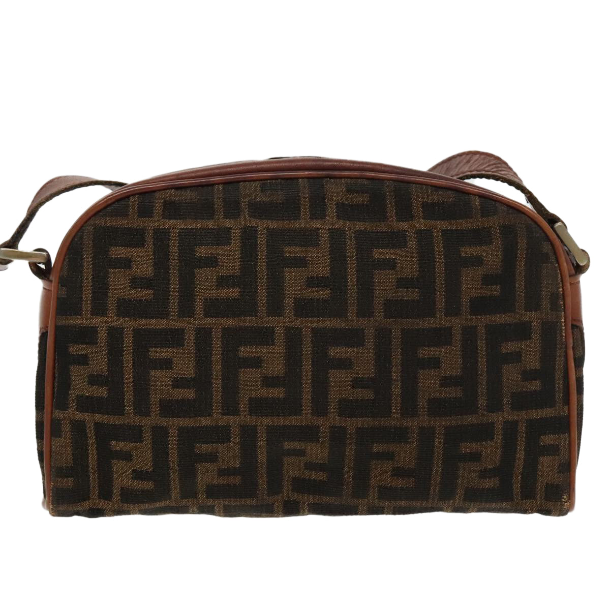 FENDI Zucca Canvas Shoulder Bag Vintage Black Brown ep6165