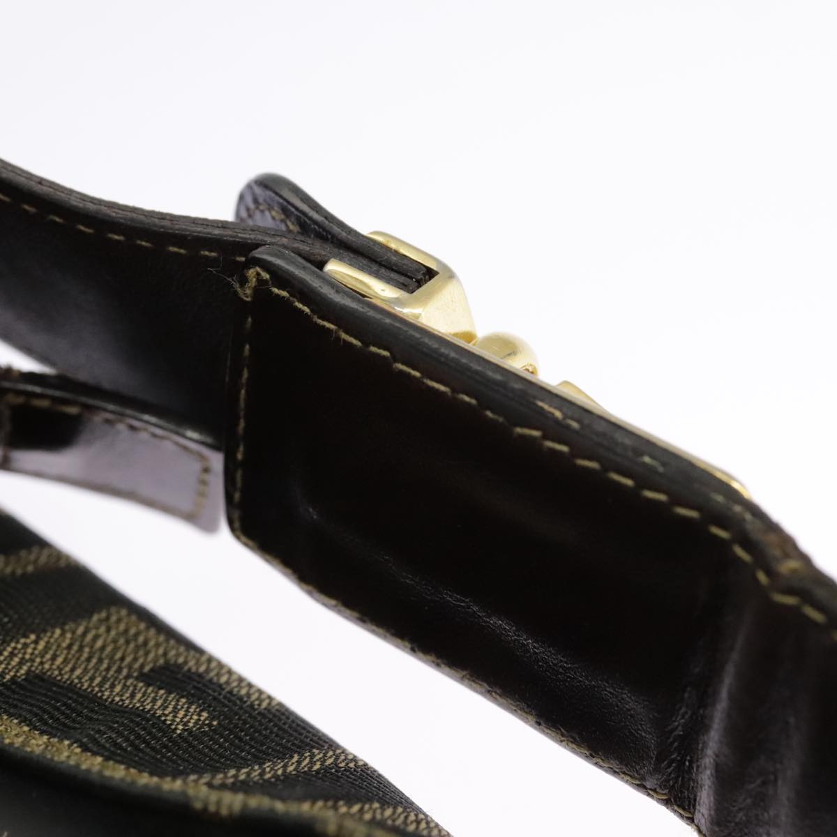 FENDI Zucca Canvas Hand Bag Black Brown Gold ep6166